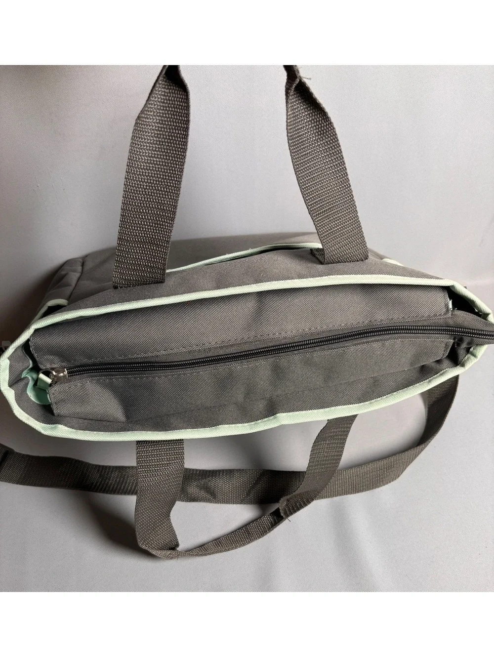 Baby Boom Gray and Mint Owl Print Diaper Bag with Changing Pad